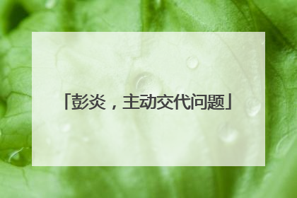 彭炎，主动交代问题