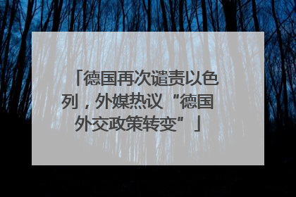 德国再次谴责以色列，外媒热议“德国外交政策转变”