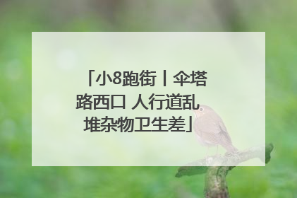 小8跑街丨伞塔路西口 人行道乱堆杂物卫生差