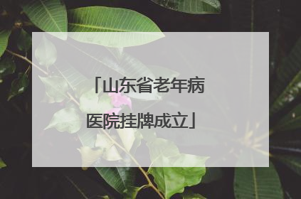 山东省老年病医院挂牌成立