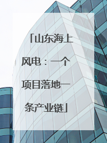 山东海上风电：一个项目落地一条产业链