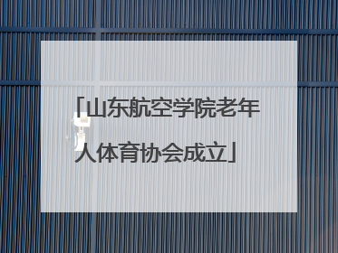 山东航空学院老年人体育协会成立