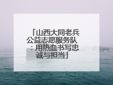 山西大同老兵公益志愿服务队：用热血书写忠诚与担当