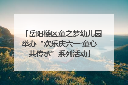 岳阳楼区童之梦幼儿园举办“欢乐庆六一·童心共传承”系列活动