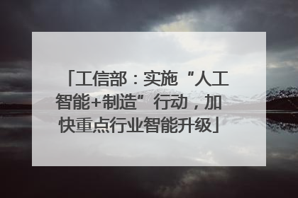 工信部：实施“人工智能+制造”行动，加快重点行业智能升级