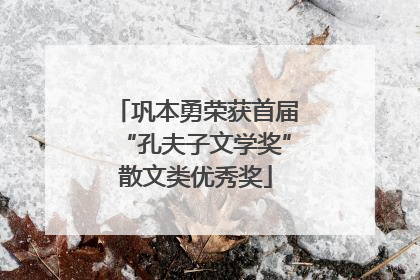 巩本勇荣获首届“孔夫子文学奖”散文类优秀奖