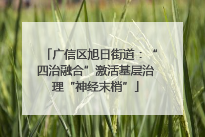 广信区旭日街道：“四治融合”激活基层治理“神经末梢”