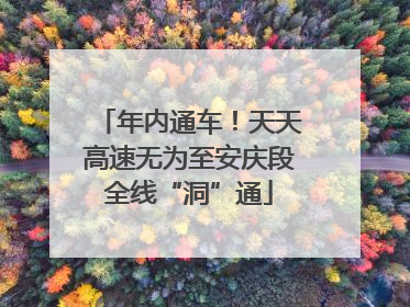 年内通车！天天高速无为至安庆段全线“洞”通