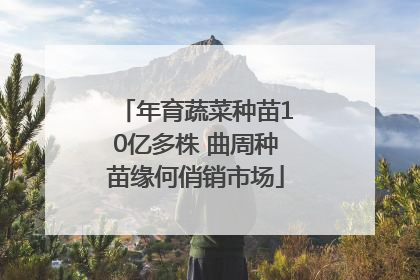 年育蔬菜种苗10亿多株 曲周种苗缘何俏销市场