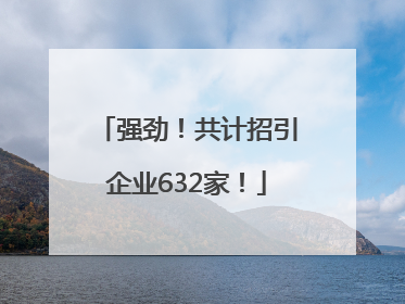 强劲！共计招引企业632家！
