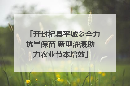 开封杞县平城乡全力抗旱保苗 新型灌溉助力农业节本增效