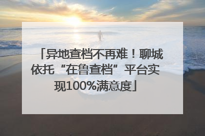 异地查档不再难！聊城依托“在鲁查档”平台实现100%满意度