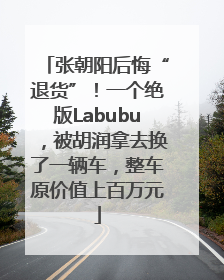 张朝阳后悔“退货”！一个绝版Labubu，被胡润拿去换了一辆车，整车原价值上百万元