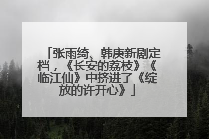 张雨绮、韩庚新剧定档，《长安的荔枝》《临江仙》中挤进了《绽放的许开心》