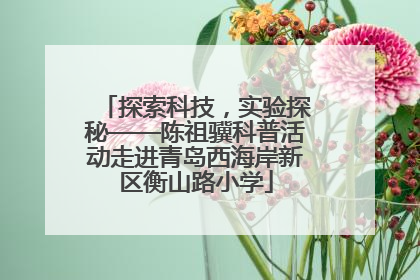 探索科技，实验探秘——陈祖骥科普活动走进青岛西海岸新区衡山路小学