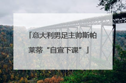 意大利男足主帅斯帕莱蒂“自宣下课”