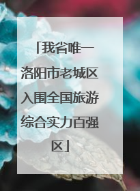 我省唯一 洛阳市老城区入围全国旅游综合实力百强区