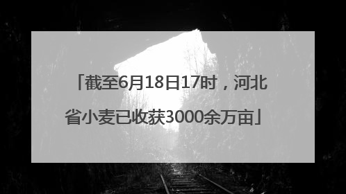 截至6月18日17时，河北省小麦已收获3000余万亩