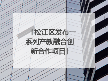 松江区发布一系列产教融合创新合作项目