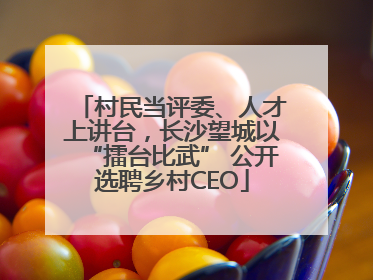 村民当评委、人才上讲台，长沙望城以“擂台比武” 公开选聘乡村CEO