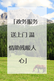 政务服务送上门 温情助残暖人心