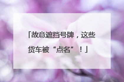 故意遮挡号牌，这些货车被“点名”！