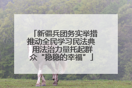 新疆兵团务实举措推动全民学习民法典 用法治力量托起群众“稳稳的幸福”