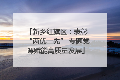 新乡红旗区：表彰 “两优一先” 专题党课赋能高质量发展