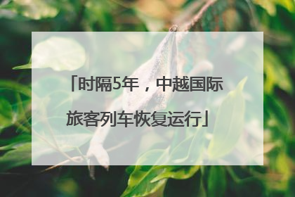 时隔5年，中越国际旅客列车恢复运行