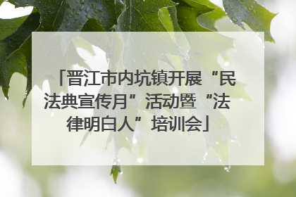 晋江市内坑镇开展“民法典宣传月”活动暨“法律明白人”培训会