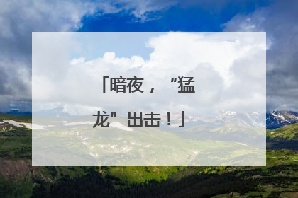 暗夜，“猛龙”出击！