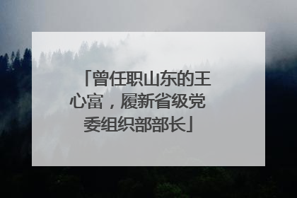 曾任职山东的王心富，履新省级党委组织部部长
