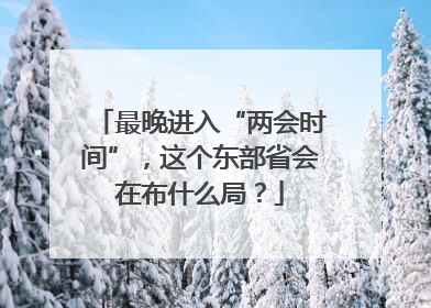 最晚进入“两会时间”，这个东部省会在布什么局？