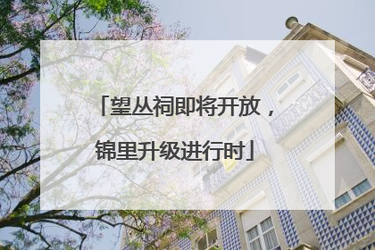 望丛祠即将开放，锦里升级进行时