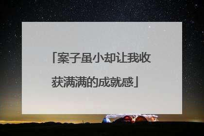 案子虽小却让我收获满满的成就感