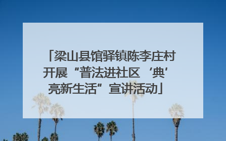 梁山县馆驿镇陈李庄村开展“普法进社区‘典’亮新生活”宣讲活动