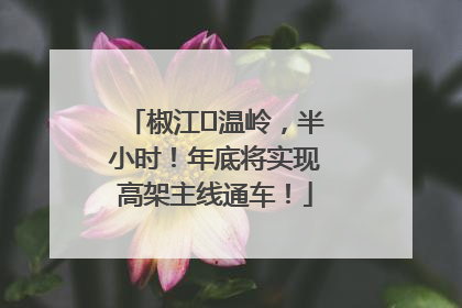 椒江⇌温岭，半小时！年底将实现高架主线通车！