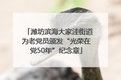 潍坊滨海大家洼街道为老党员颁发“光荣在党50年”纪念章