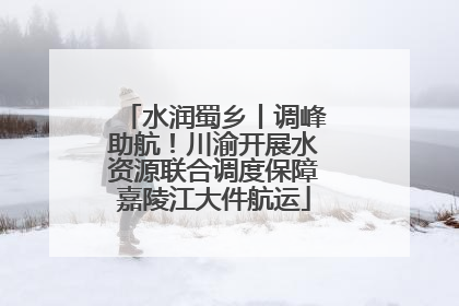 水润蜀乡丨调峰助航！川渝开展水资源联合调度保障嘉陵江大件航运