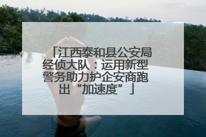 江西泰和县公安局经侦大队：运用新型警务助力护企安商跑出“加速度”