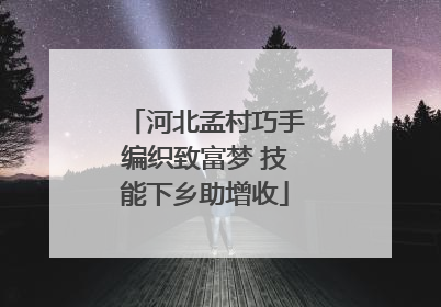 河北孟村巧手编织致富梦 技能下乡助增收
