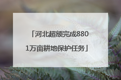 河北超额完成8801万亩耕地保护任务