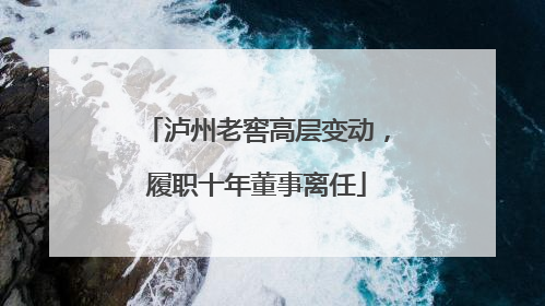 泸州老窖高层变动，履职十年董事离任
