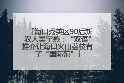 海口秀英区90后新农人吴宇燕：“双语”推介让海口火山荔枝有了“国际范”