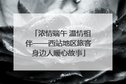 浓情端午 温情相伴——西站地区旅客身边人暖心故事