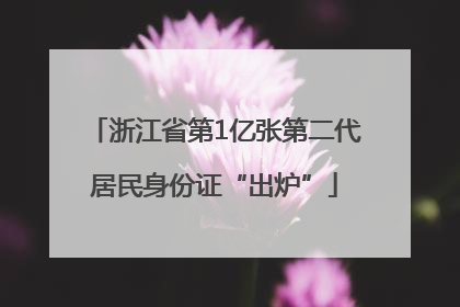 浙江省第1亿张第二代居民身份证“出炉”