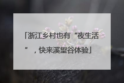 浙江乡村也有“夜生活”，快来溪望谷体验