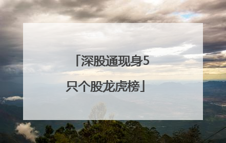 深股通现身5只个股龙虎榜