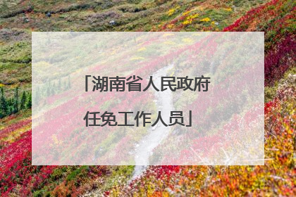 湖南省人民政府任免工作人员