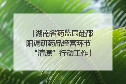 湖南省药监局赴邵阳调研药品经营环节“清源”行动工作